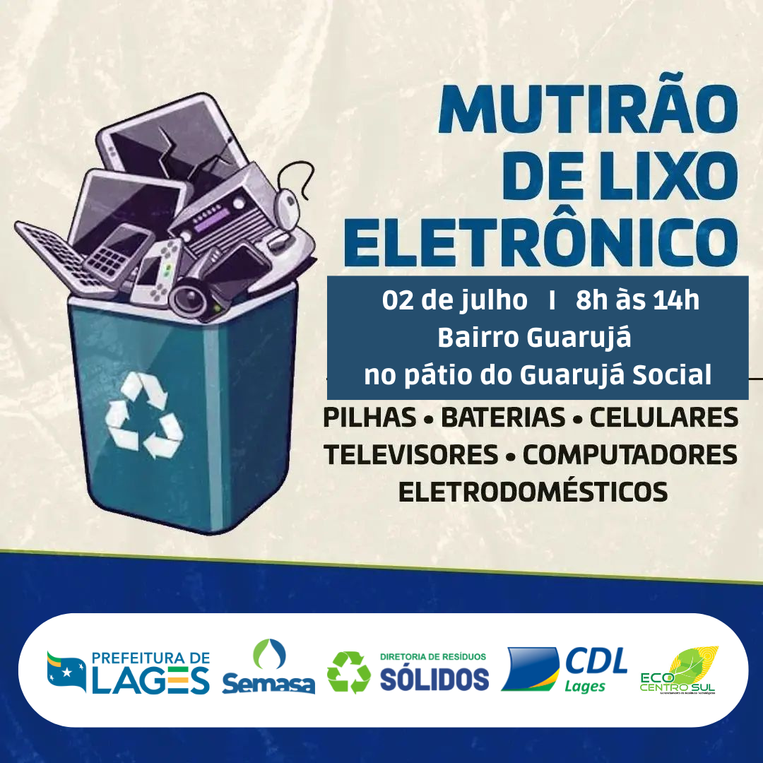 Mutirão do Lixo Eletrônico acontece nesse sábado(2)